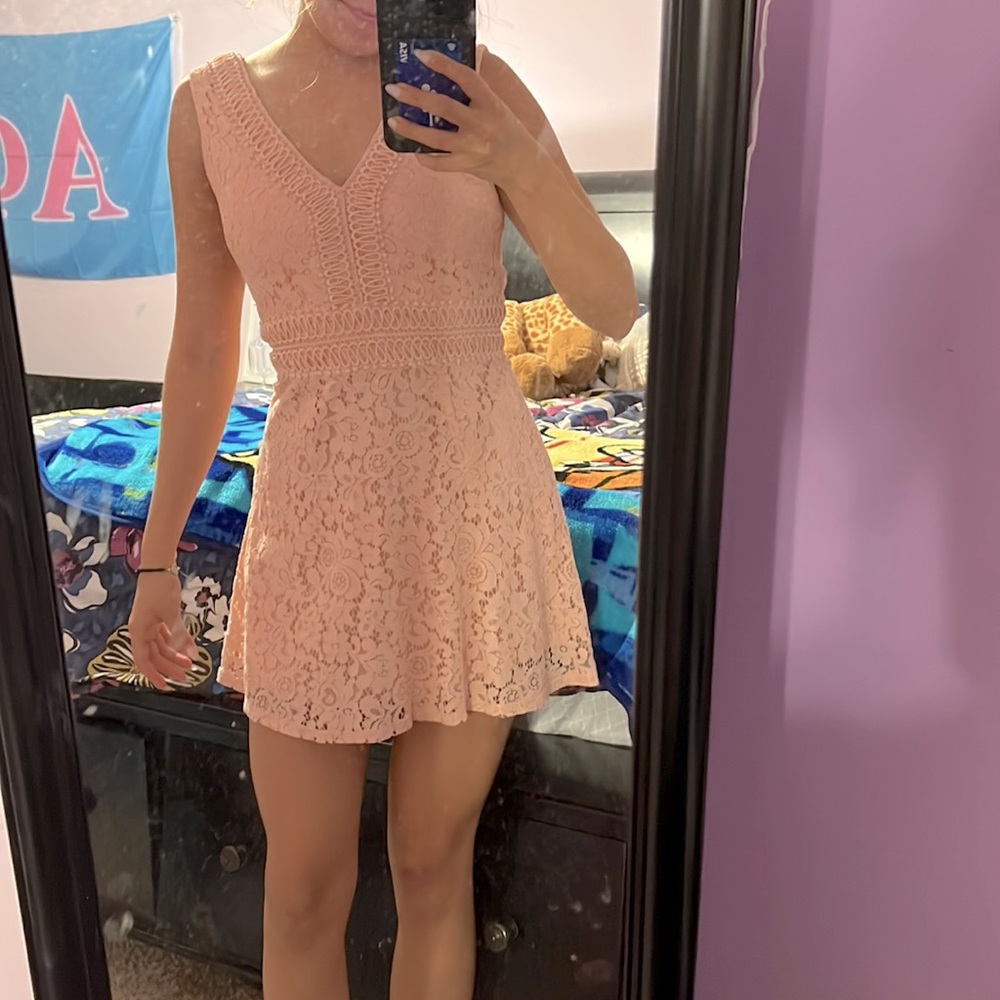 pink francesca’s homecoming wedding dress